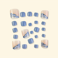 No.175 Blue&White Gradient Toenails Patch 24pcs/Set