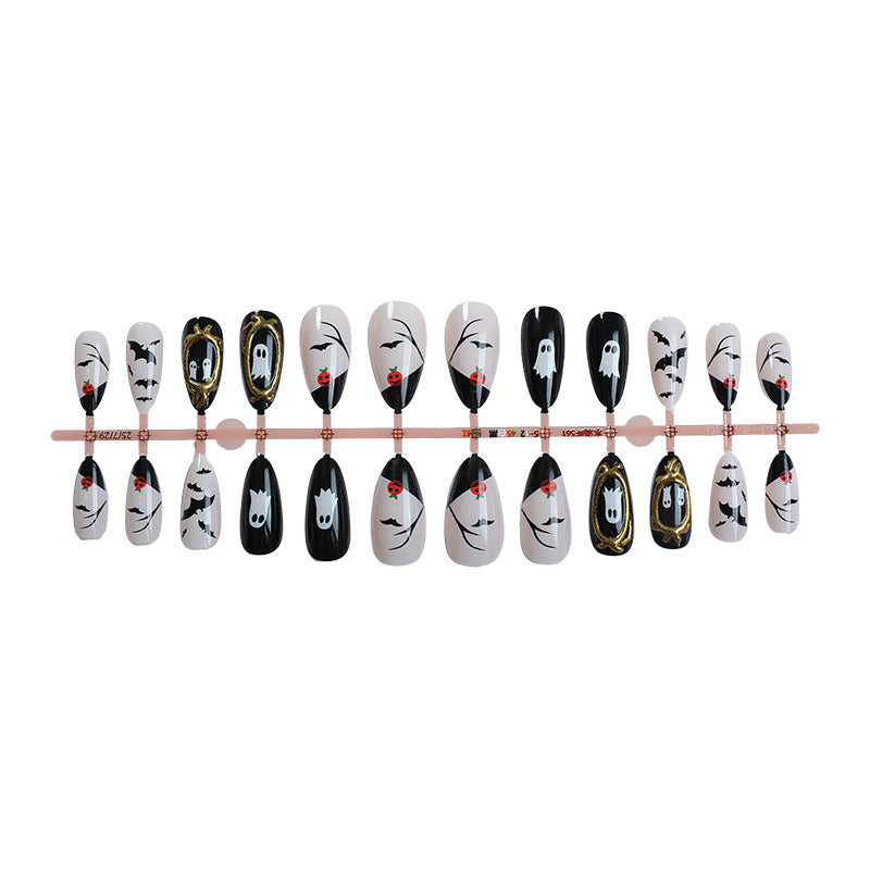 No.AW144 Halloween Ghost Bat Fingernails Patch 24pcs/Set