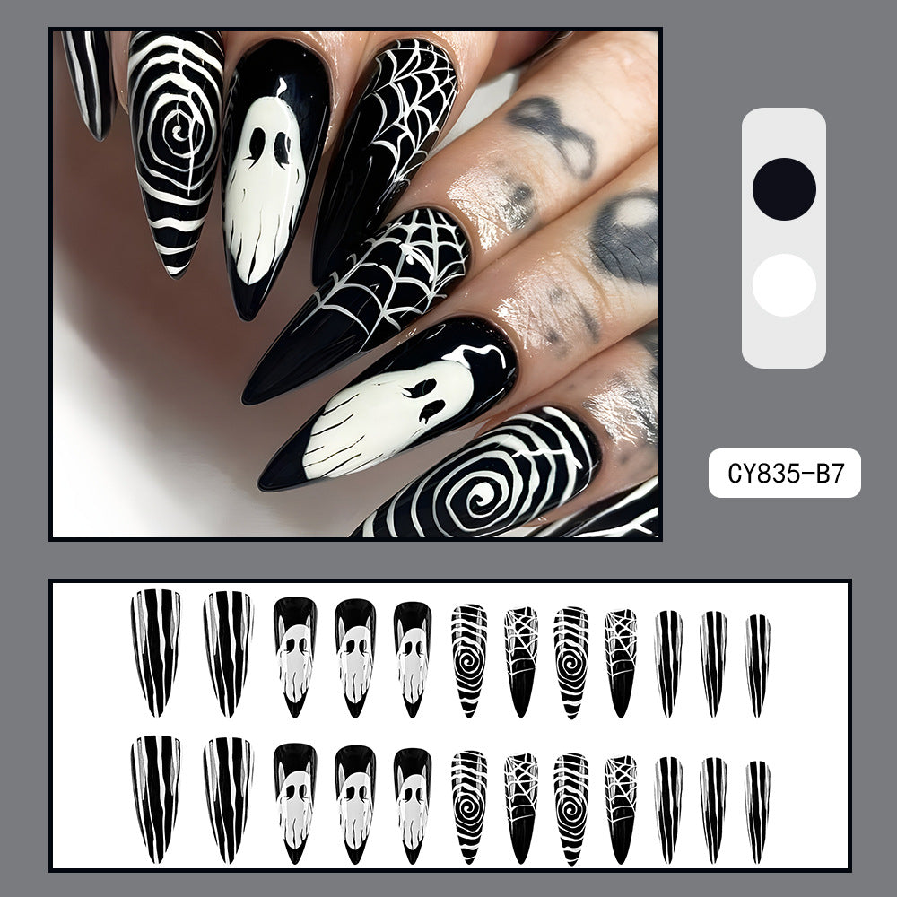 No.AW79 Halloween Ghost Face Fingernails Patch 24pcs/Set