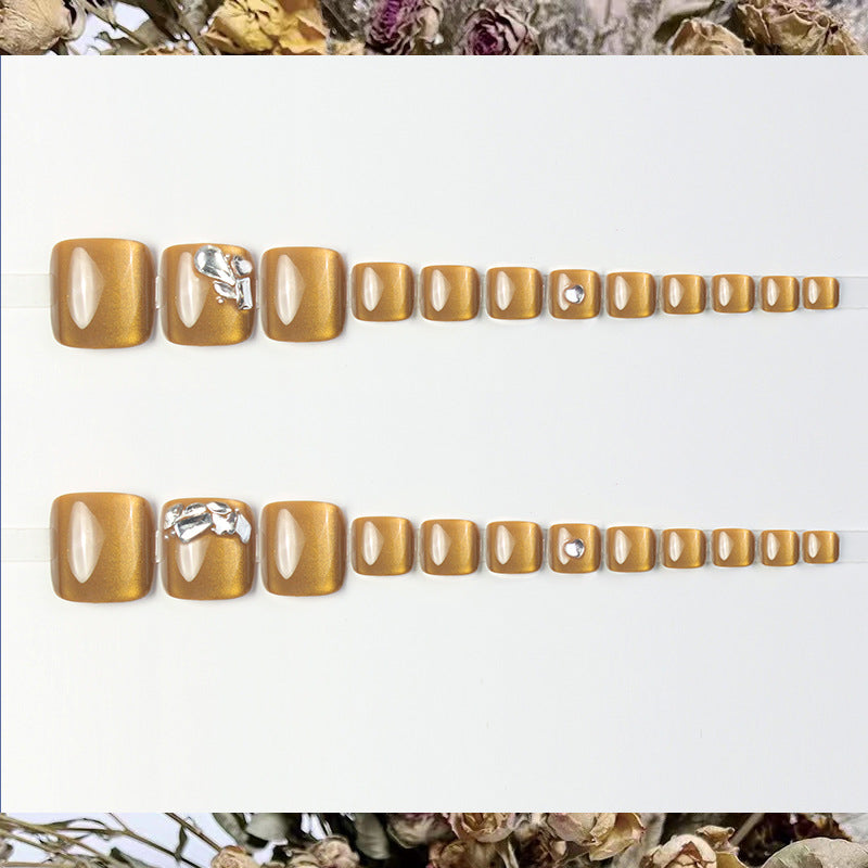 No.601 Yellow Cat's Eye Toenails Patch 24pcs/Set