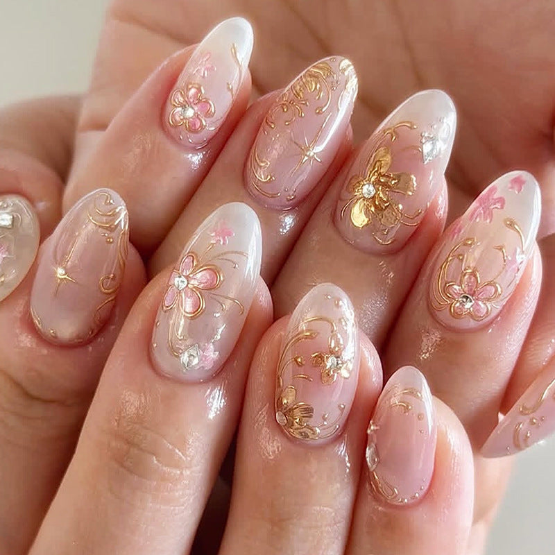 No.F573 Nude Pink Fingernails Patch 24pcs/Set