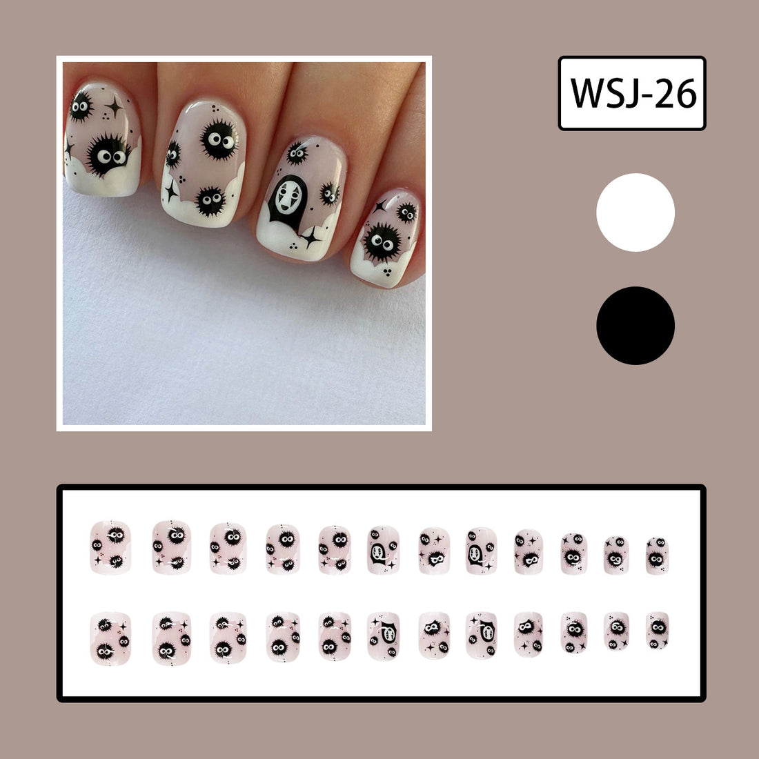 No.AW97 Halloween Short Cute Fingernails Patch 24pcs/Set