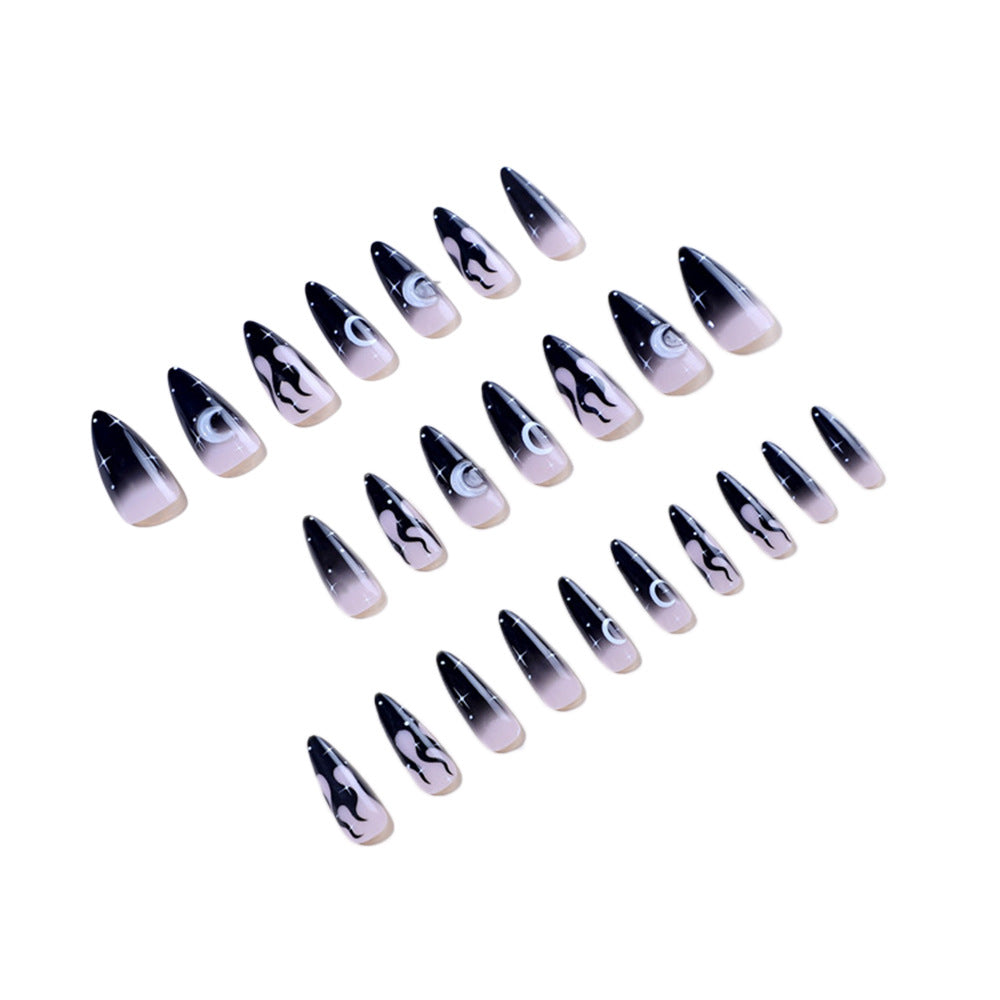 No.AW56 Halloween Pointed Star Moon Fingernails Patch 24pcs/Set