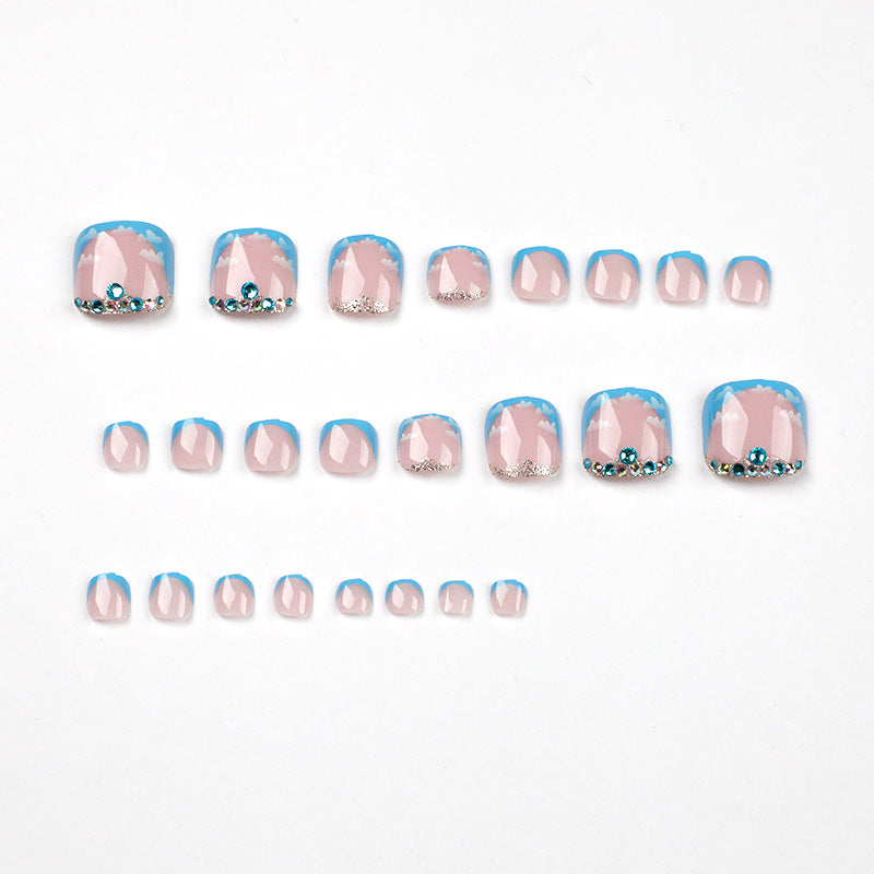 No.524 Blue Sky Toenails Patch 24pcs/Set