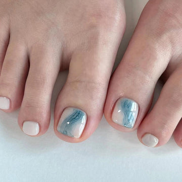 No.261 Blue & White Fresh Toenails Patch 24pcs/Set