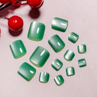 No.131 Emerald Cat's Eye Toenails 24pcs/Set