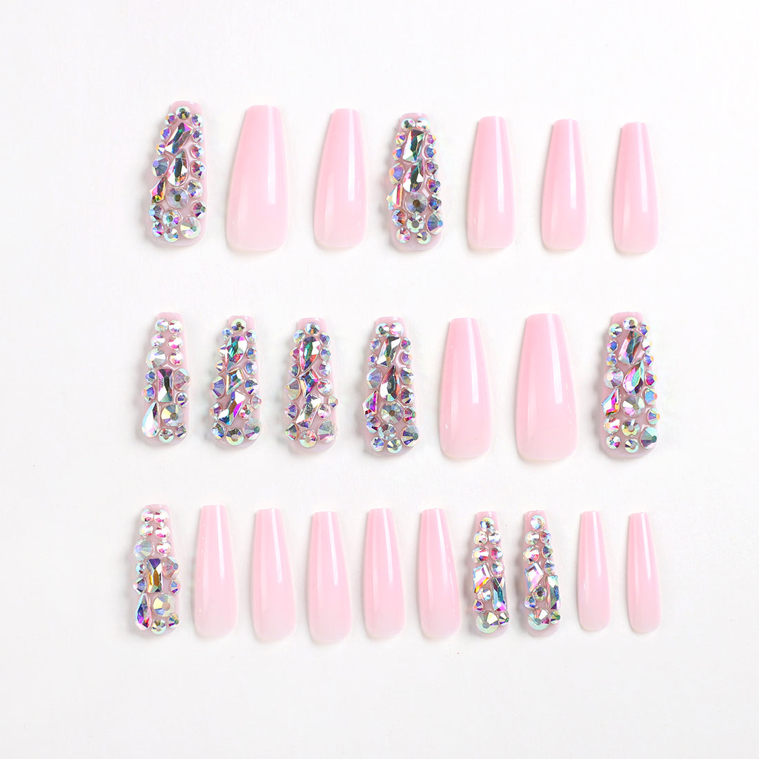 No.F128 Flash Full Diamond Fingernails Patch 24pcs/Set