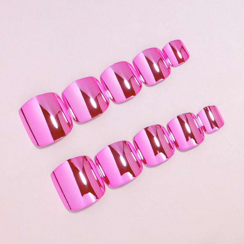 No.777 Pink Mirror Toenails Patch 24pcs/Set