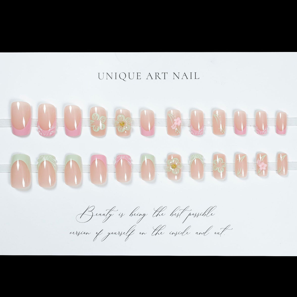 No.F494 Flower Fingernails Patch 24pcs/Set