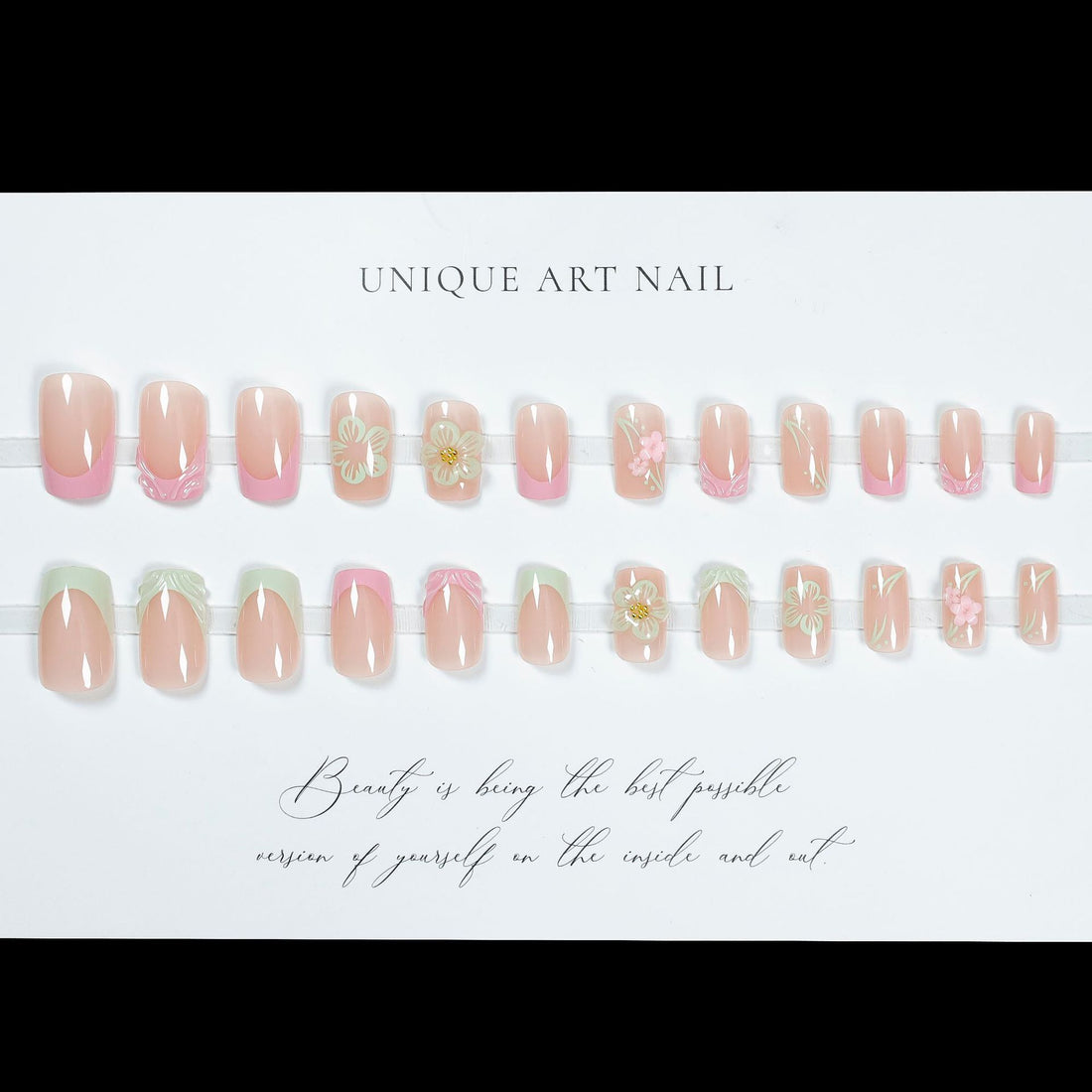 No.F494 Flower Fingernails Patch 24pcs/Set