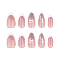 No.CM49 Christmas White Snowflake Fingernails Patch 24pcs/Set