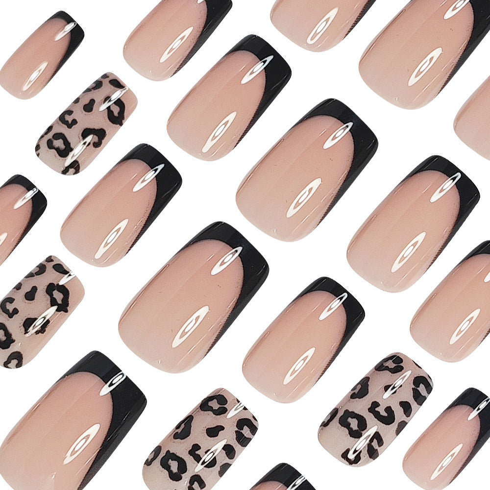 No.F780 Black Leopard Pint Fingernails Patch 24pcs/Set