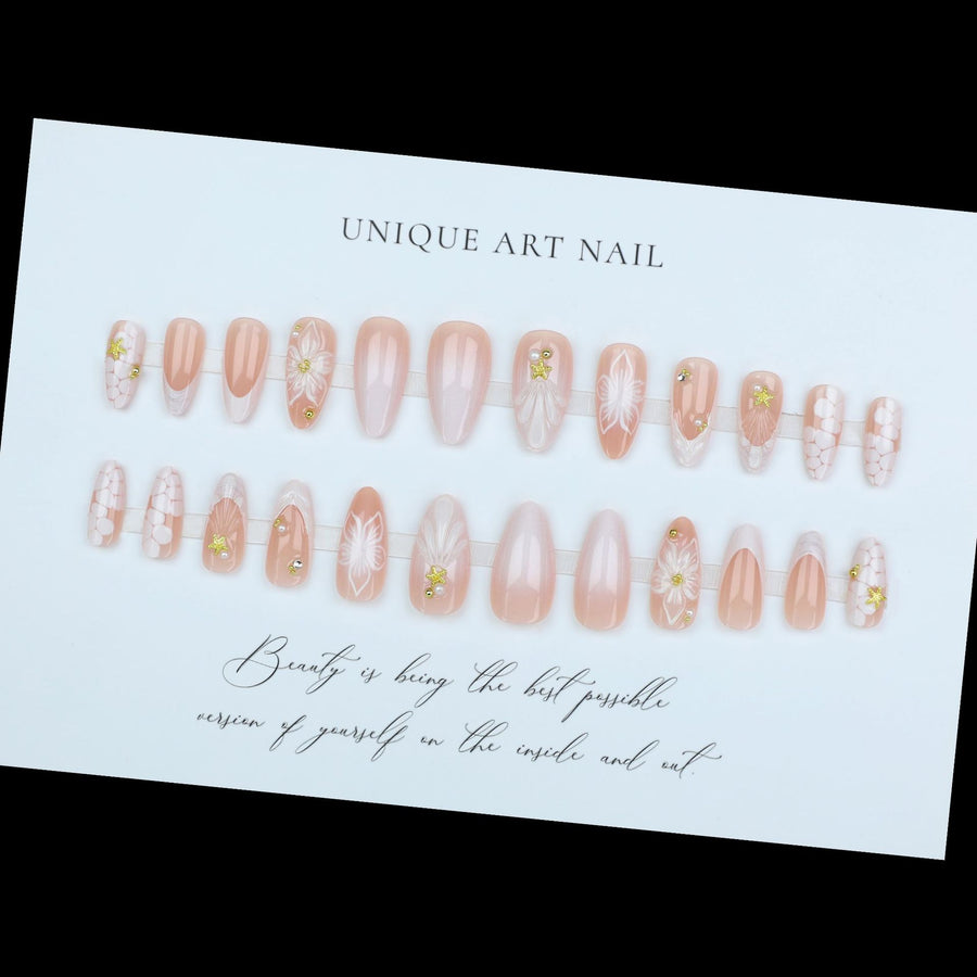 No.F481 Flower Fingernails Patch 24pcs/Set