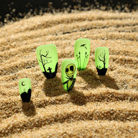 No.AW178 Halloween Green Cat‘s Eye Fingernails Patch 24pcs/Set
