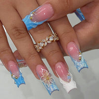 No.F572 Pearly&Shiny Fingernails Patch 24pcs/Set