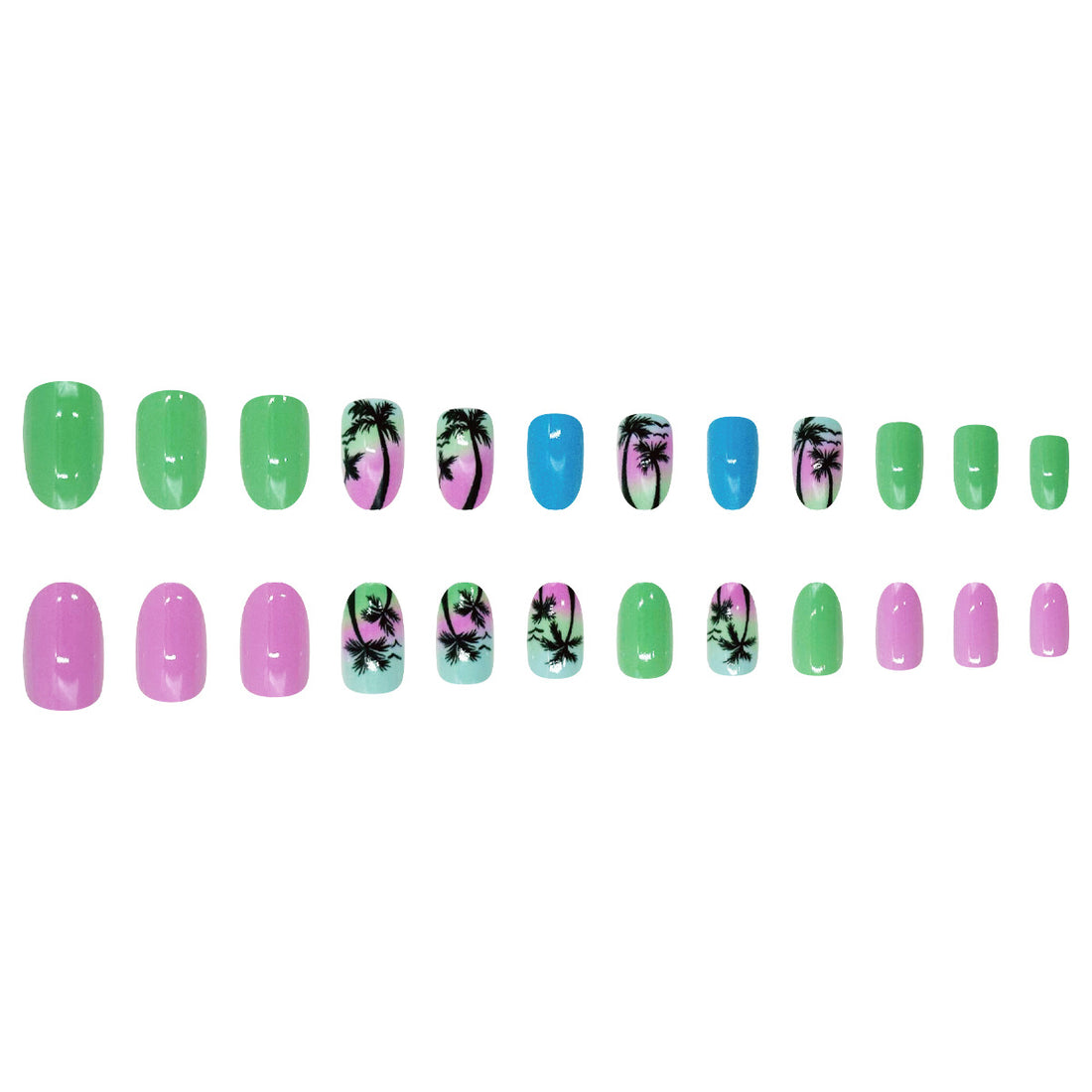 No.BH2 Gradient color Beach Fingernails Patch 24pcs/Set