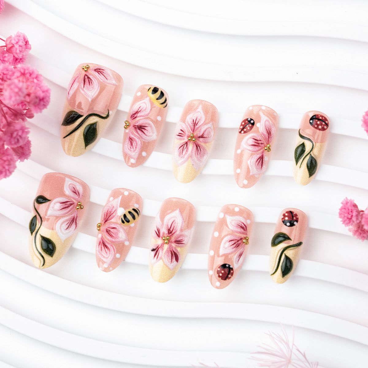 No.BH27 Cute Flowers Fingernails Patch 30pcs/Set