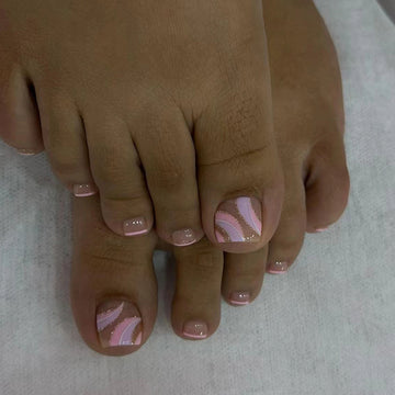 No.260 Glitter Pink Toenails Patch 24pcs/Set