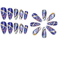 No.F164 Glass Amber Pattern Fingernails Patch 24pcs/Set