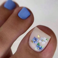 No.318 Frosted Haze Blue Toenails Patch 24pcs/Set