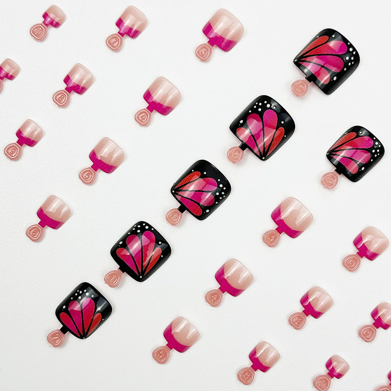 No.611 Gradient Flowers Toenails Patch 24pcs/Set