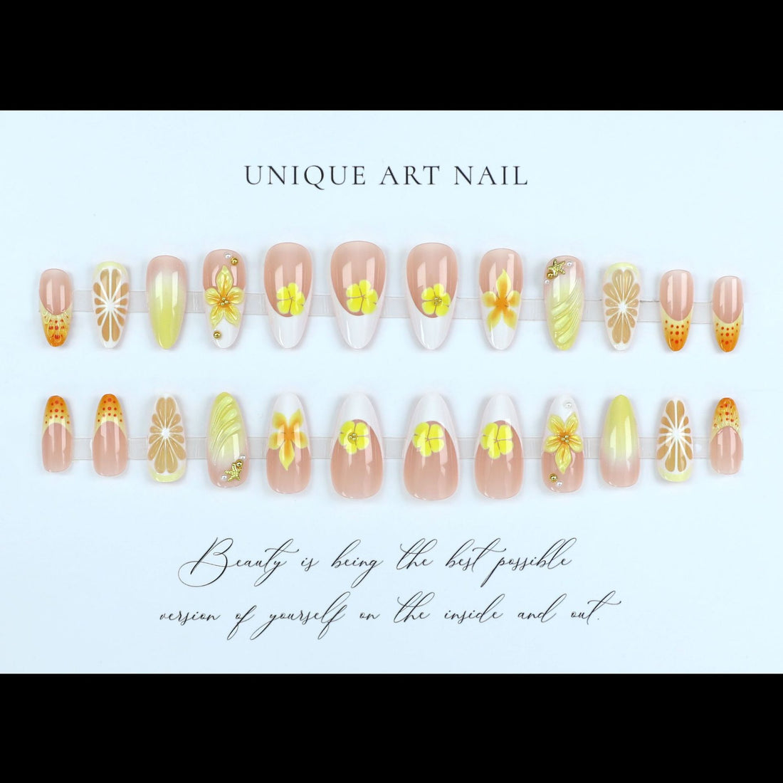 No.F482 Ripple Flowers Fingernails Patch 24pcs/Set
