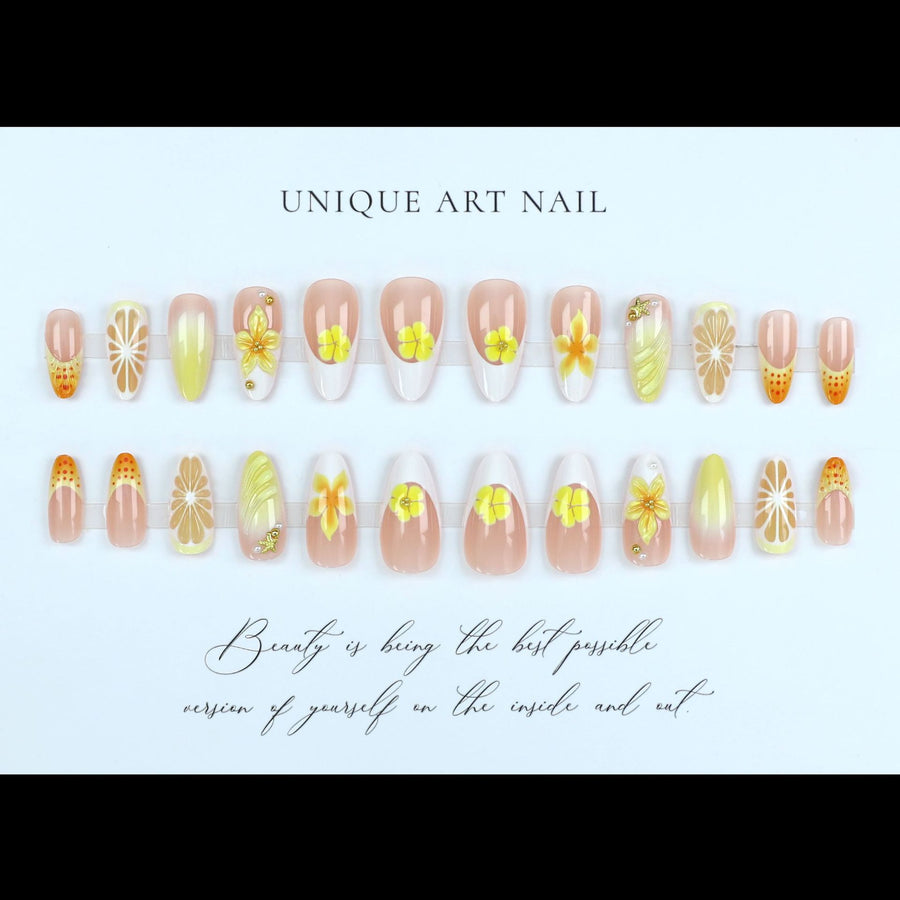 No.F482 Ripple Flowers Fingernails Patch 24pcs/Set