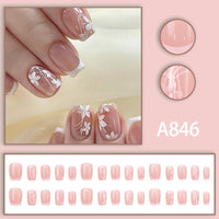 No.F115 White Flowers Fingernails Patch 24pcs/Set