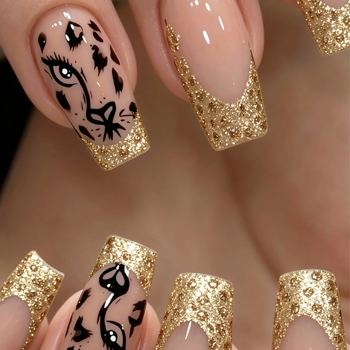 No.F841 Leopard Fingernails Patch 24pcs/Set