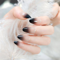 No.F124 Black Gradient Fingernails Patch 24pcs/Set