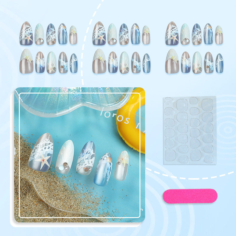 No.F586 Beach Fingernails Patch 24pcs/Set