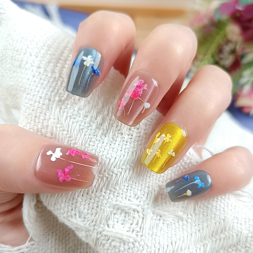 No.F536 Colorful Cat's Eye Fingernails Patch 24pcs/Set
