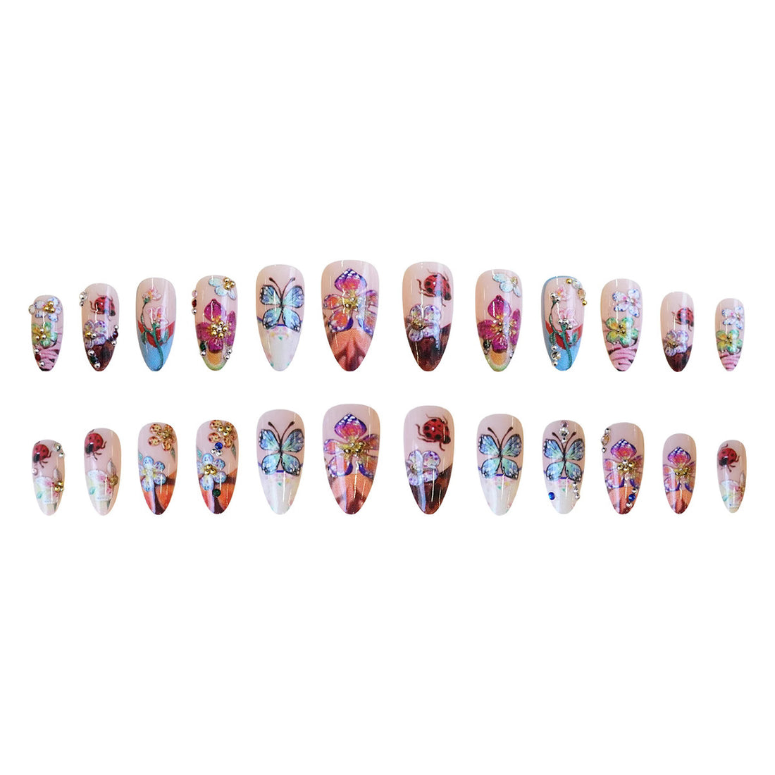 No.F405 Flower Fingernails Patch 24pcs/Set