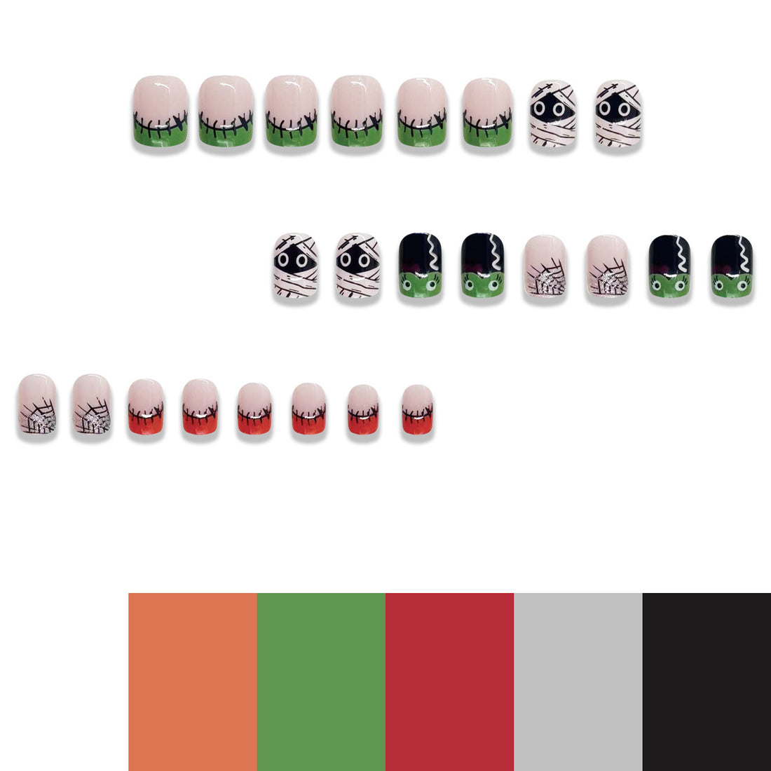 No.AW88 Halloween Cartoon Fingernails Patch 24pcs/Set