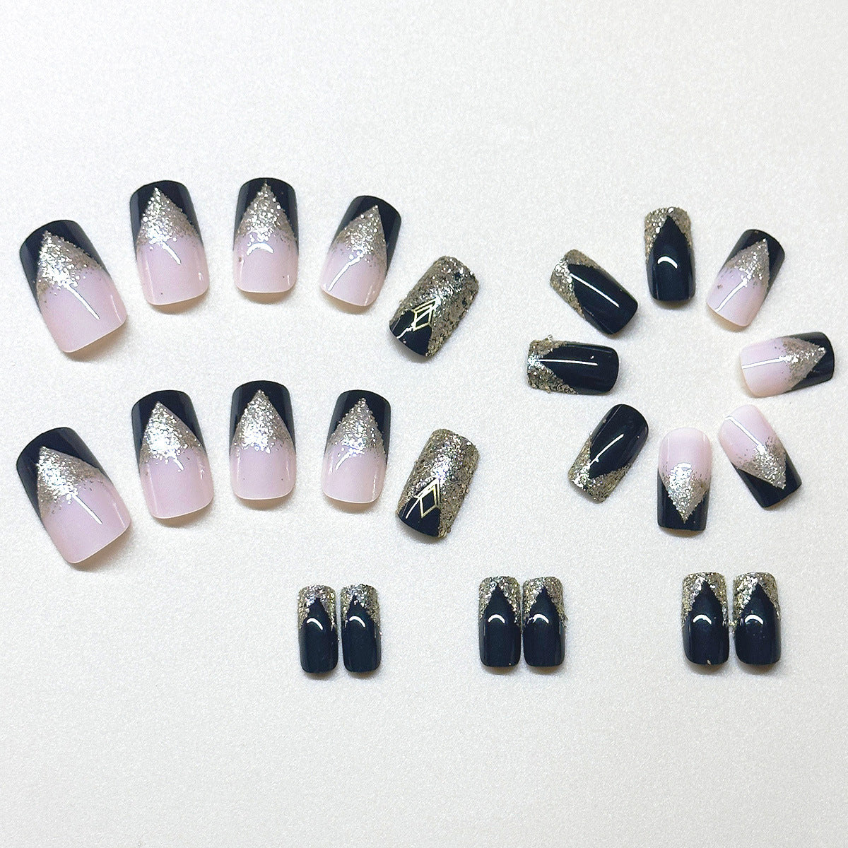 No.F674 Black Fingernails Patch 24pcs/Set