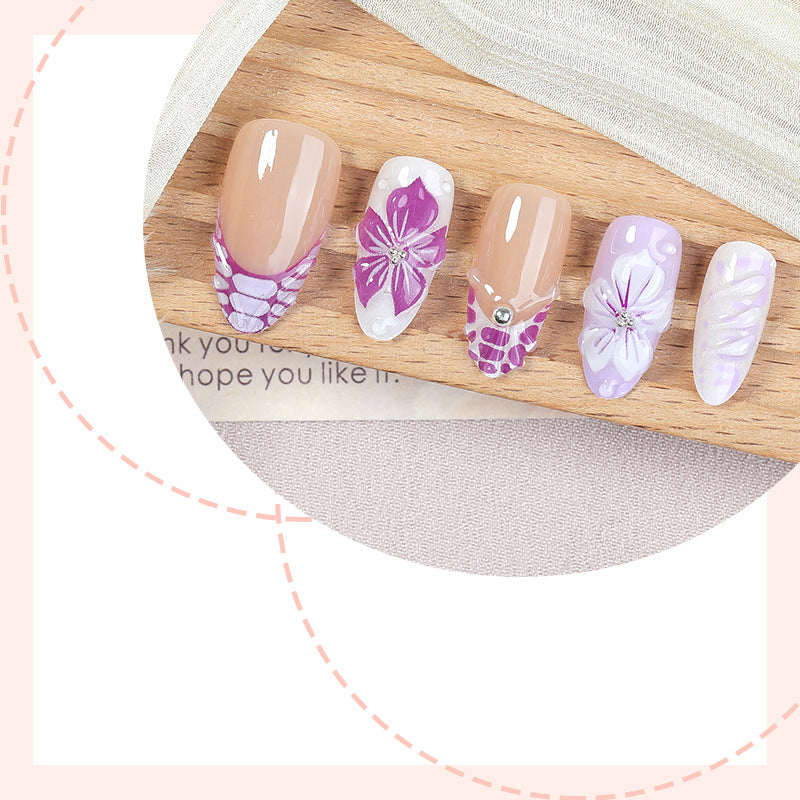 No.F610 Purple Print Cat's Eye Fingernails Patch 30pcs/Set