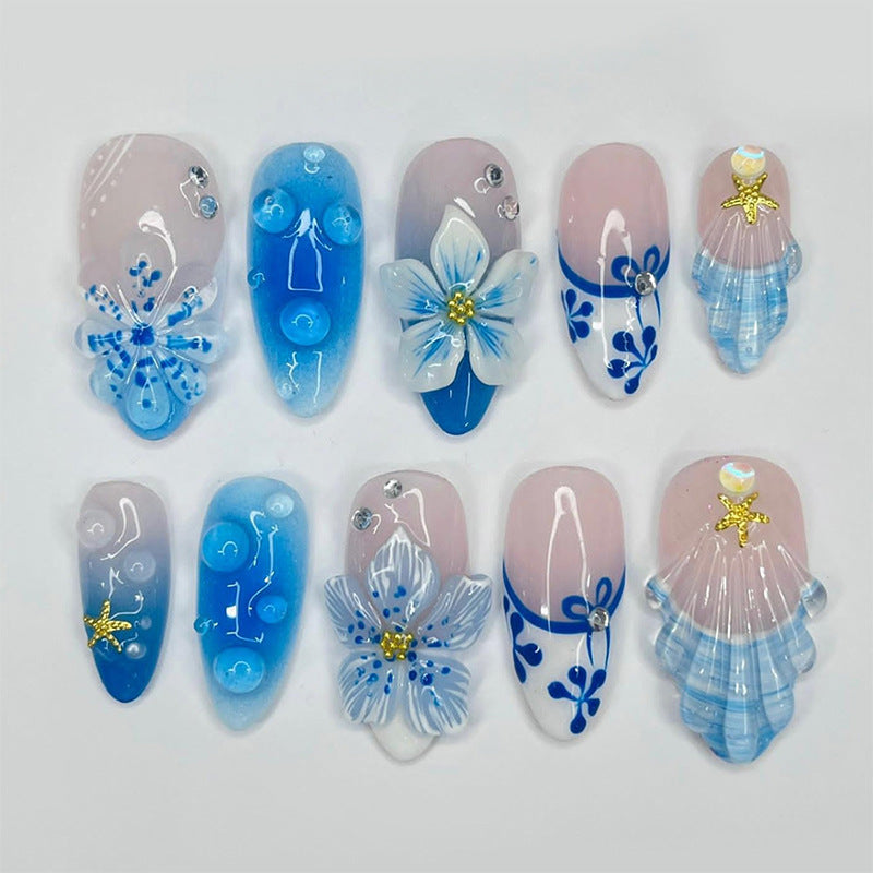 No.BH54 Flowers & Seashells Fingernails Patch 30pcs/Set