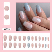 No.F98 Marble Smudge Fingernails Patch 24pcs/Set