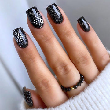 No.CM25 Christmas Black Fingernails Patch 24pcs/Set