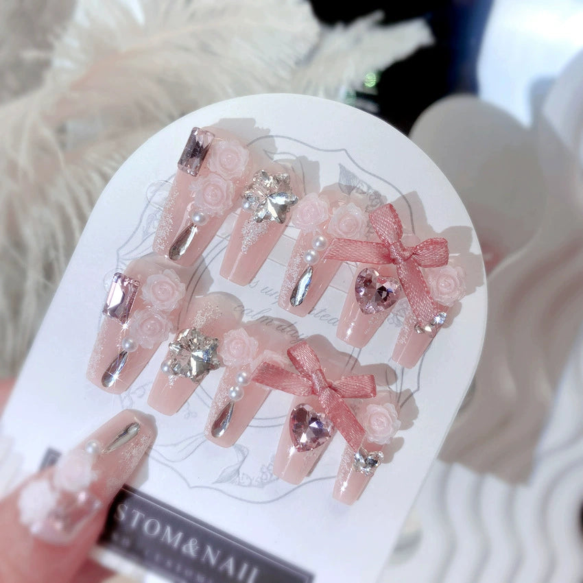 No.F301 Bow Fingernails Patch 24pcs/Set