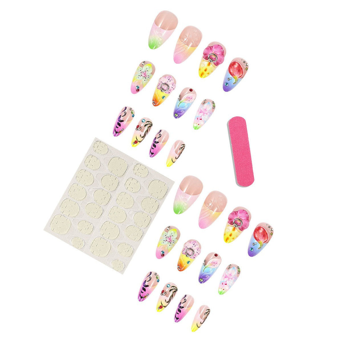 No.F499 3D Ripple Flowers Fingernails Patch 24pcs/Set