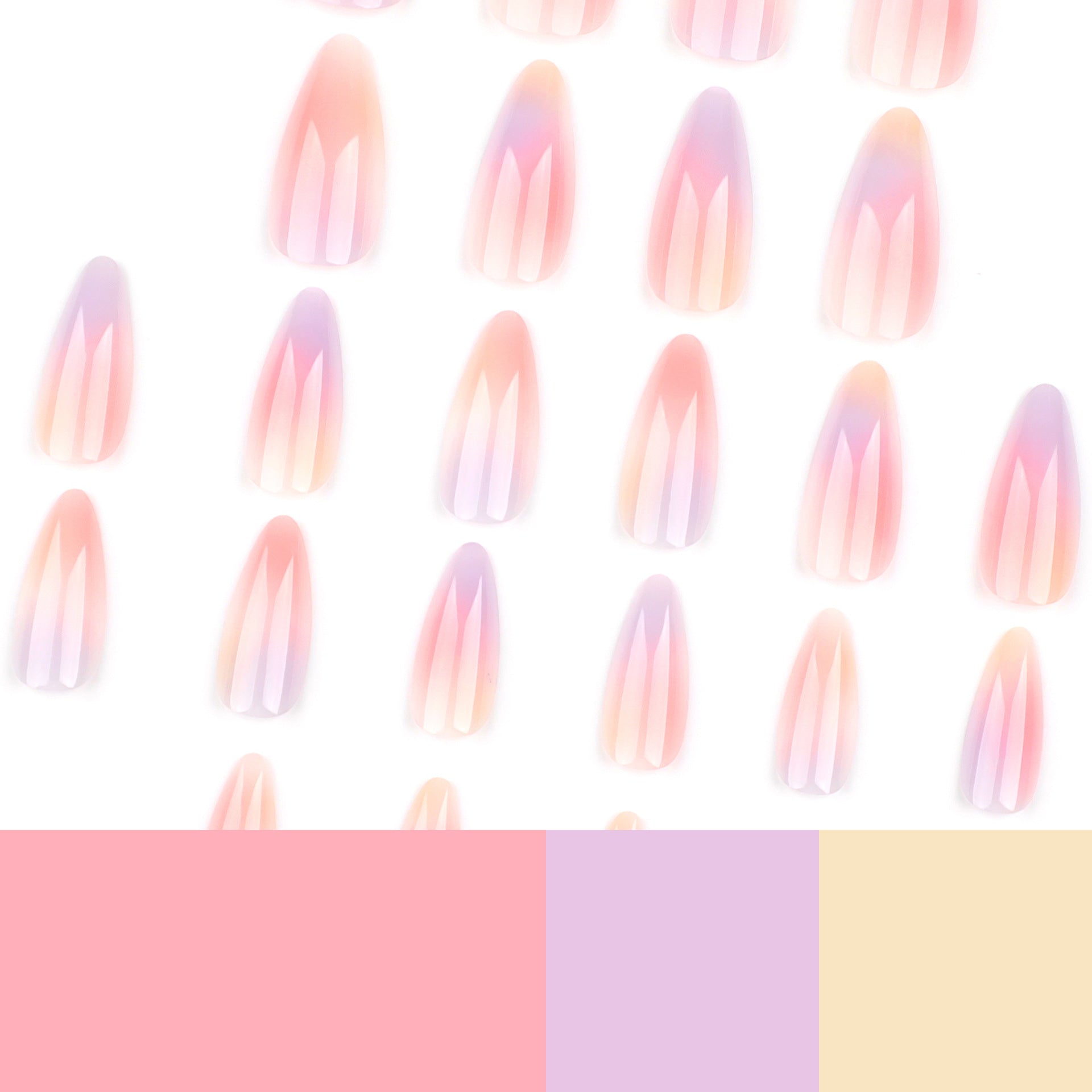 No.F421 Color Fingernails Patch 24pcs/Set