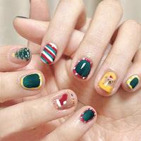 No.CM37 Christmas Colorful Fingernails Patch 24pcs/Set