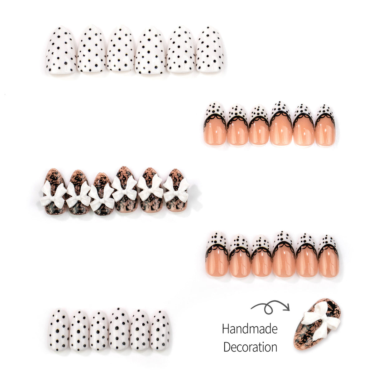 No.F835 Polka Dots Fingernails Patch 24pcs/Set