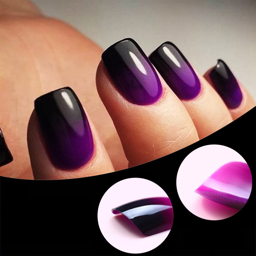 No.F65 Purple Gradient Fingernails Patch 24pcs/Set