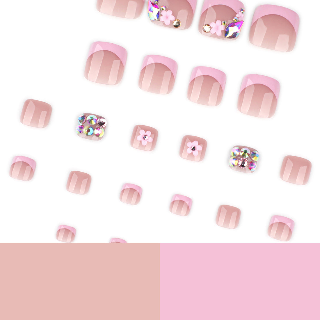 No.681 Light Pink Toenails Patch 24pcs/Set