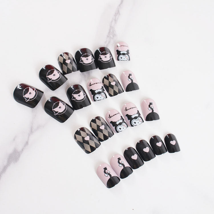 No.F238 Black Fingernails Patch 24pcs/Set