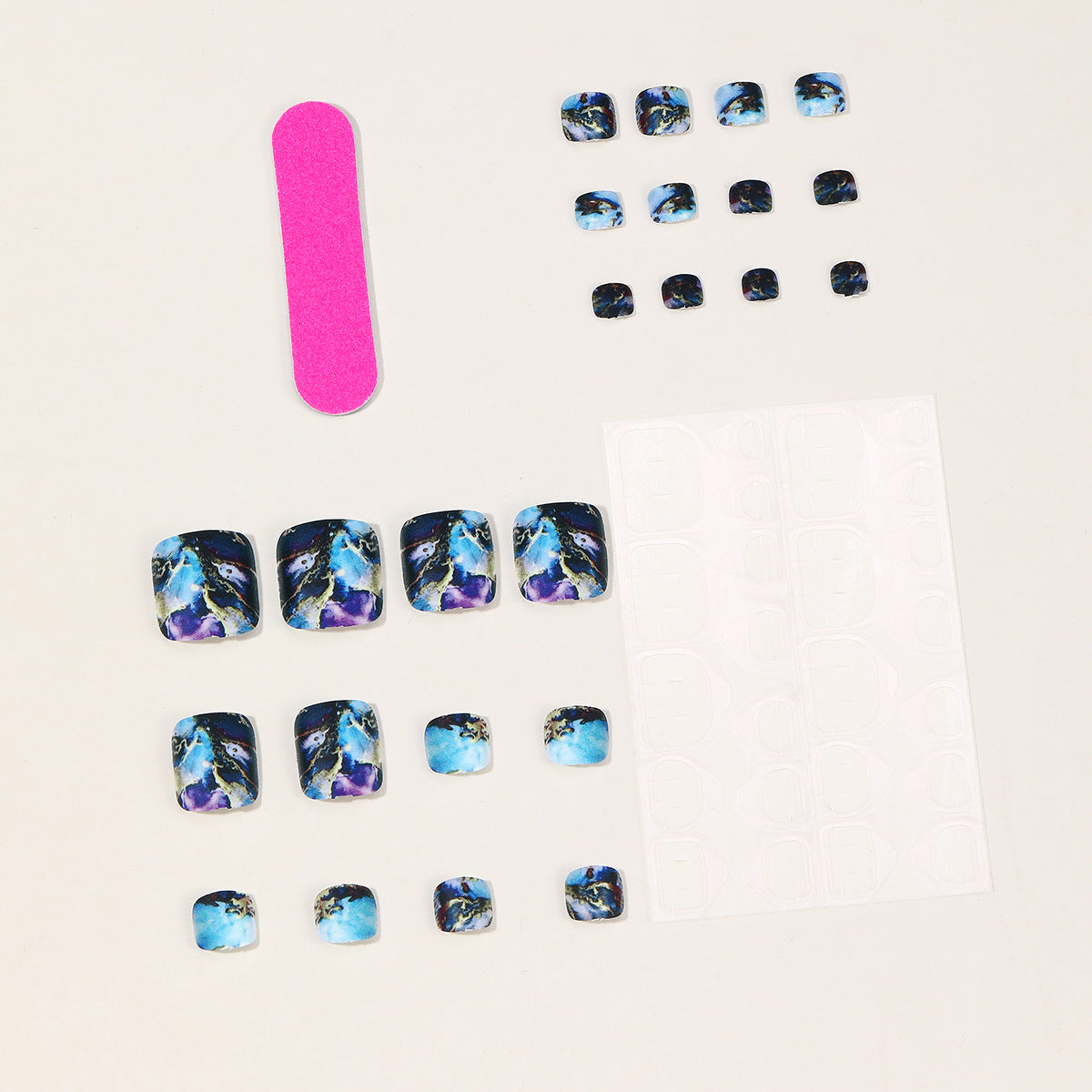 No.724 Marble Pattern Toenails Patch 24pcs/Set