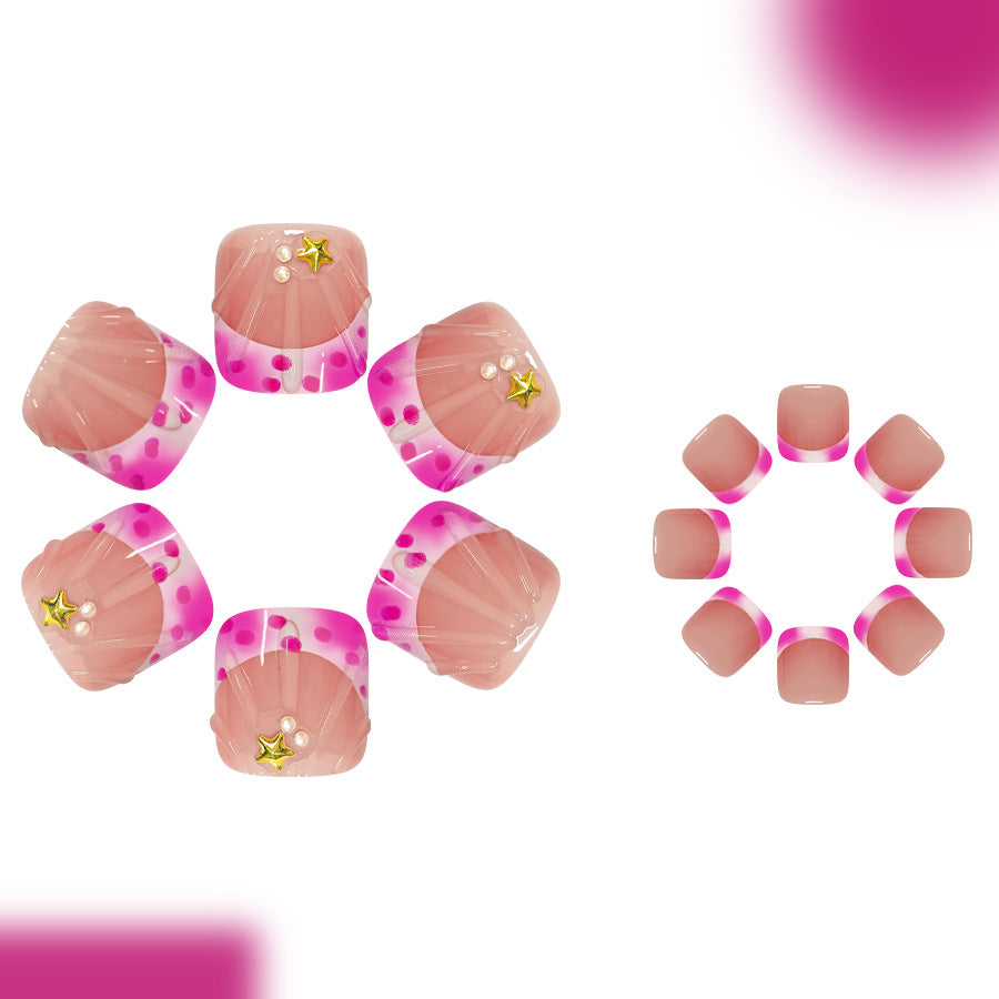 No.609 Rose Red Toenails Patch 24pcs/Set