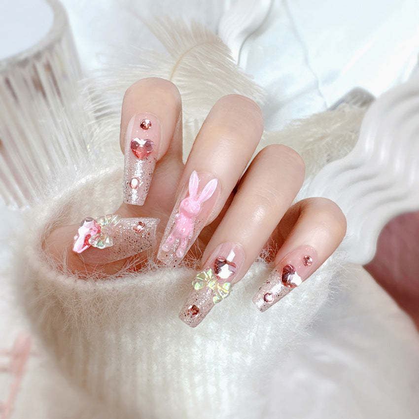 No.ET23 Fashion Bunny Fingernails Patch 24pcs/Set